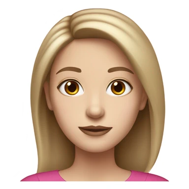 white woman shoulder length brown hair hazel eyes pink lips sticker