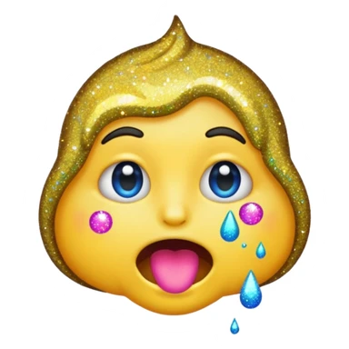 emoji puking glitter sticker