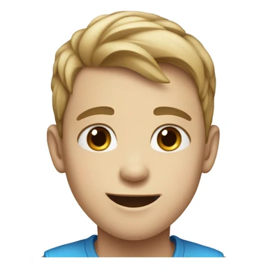 smiling boy with blue eyes closed mouth sticker