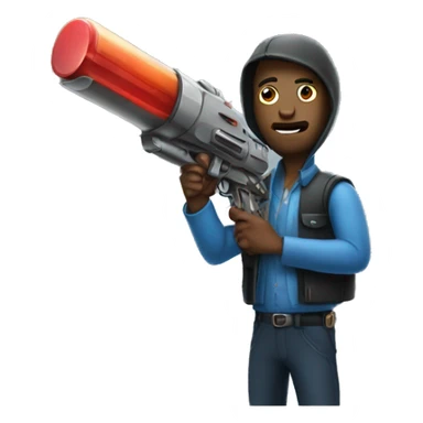guy with RAY GUN sticker