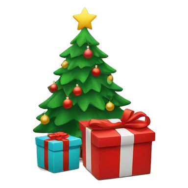 presents under a christmas tree sticker