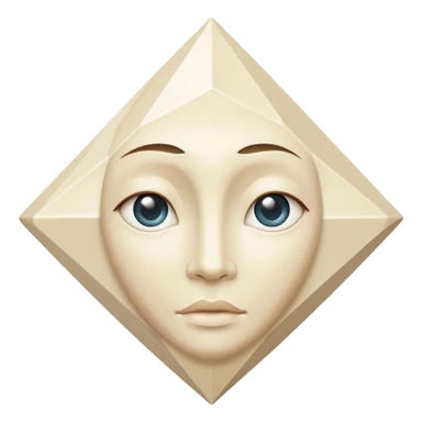 diamond shape carved from ivory. square tilted 45 degreeshead on view sticker