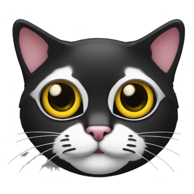 Gata tricolor com os pelos dos olhos preto e no meio da testa amarelo sticker