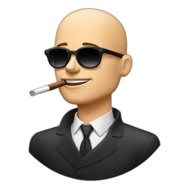 bald,young man, smoking cigar, sunglassed , sahved , strong , masculin sticker