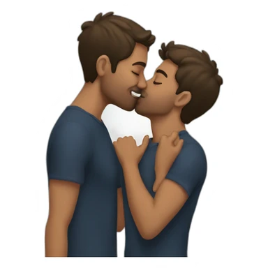 guys kissing sticker