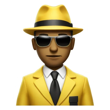 yellow suit mafia with thompson gun and sunglasses sticker