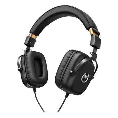 Icon of headphones with square ear pads in the Marshall style. sticker
