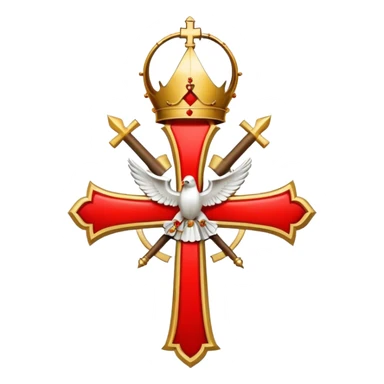 Pope's emblem with a touch of red sticker