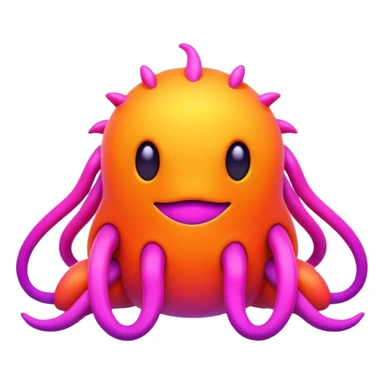  lush warm-colored colorful neon-colored cyber-Fakémon-Digimon-creature sticker