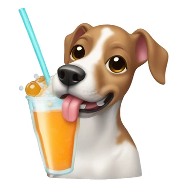 weenier dog drinking boba sticker