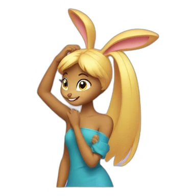 Lola Bunny brushing her hair sticker