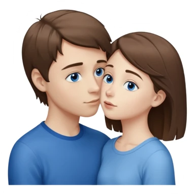 tall pale boy with blue eyes and medium length hair kissing a short girl with blue eyes and light brown shoulder length hair  sticker