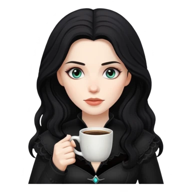 yennefer drinking coffee sticker