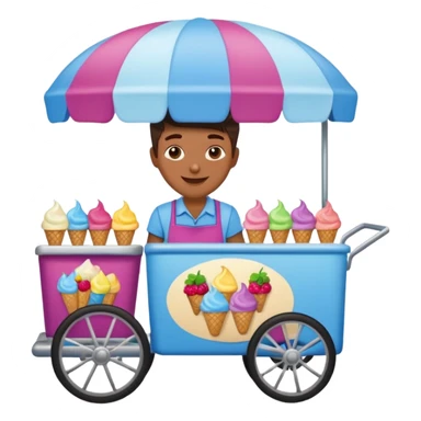 Vendor + berry cart,Ice Cream Vendor. sticker