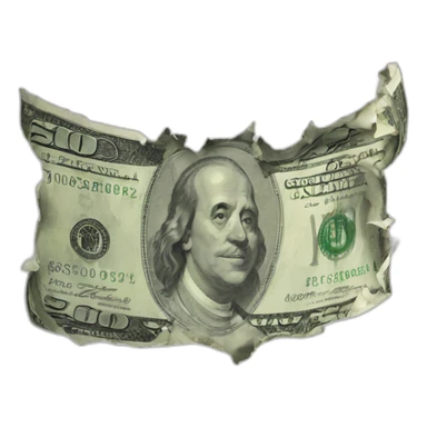 money torn sticker
