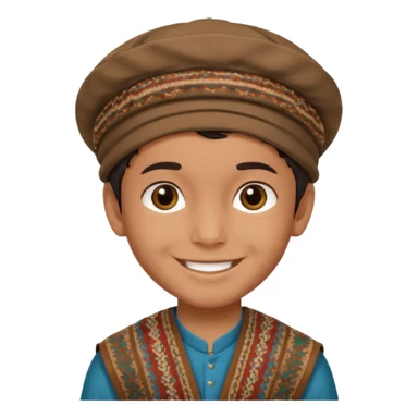 Creat a afghan boy with afghan pacol hat sticker