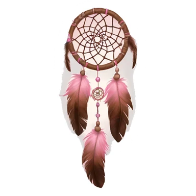  pink and brown dream catcher with feathers  sticker