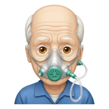 simple emergency oxygen mask for old man sticker