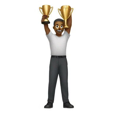 Man handing another man the championship sticker