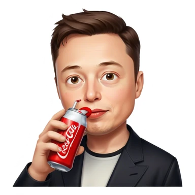 Elon musk drink a coke sticker