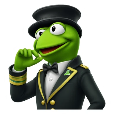 Kermit the frog saluting sticker