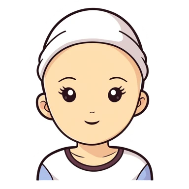 Pretty woman with no hair wearing cute hat  sticker