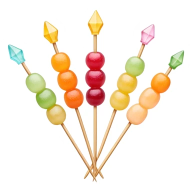 Tanghulu candied fruit skewer with pastel colors sticker