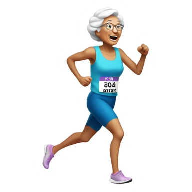 Grandma winning running race sticker