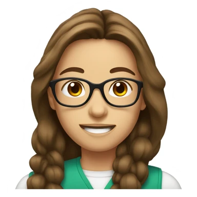 Nutricionist with glasses and brown long hair sticker