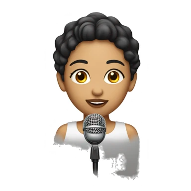 Latina with light skin singing with mic sticker