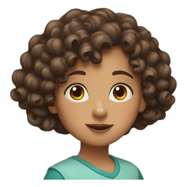 curly brunette girl with a puzzle in her hands sticker