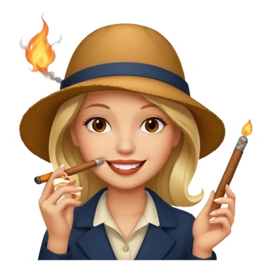 Girl Smoking cigar  sticker