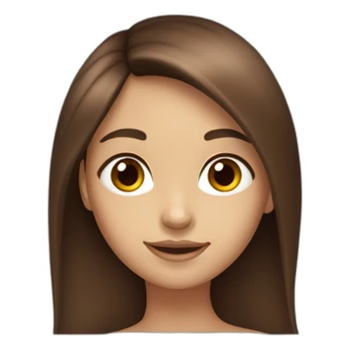 a girl with long dark brown hair with red coloring that covers almost all of her hair, brown eyes, light skin tone  sticker