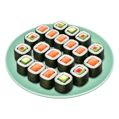 Maki rolls in a plate sticker