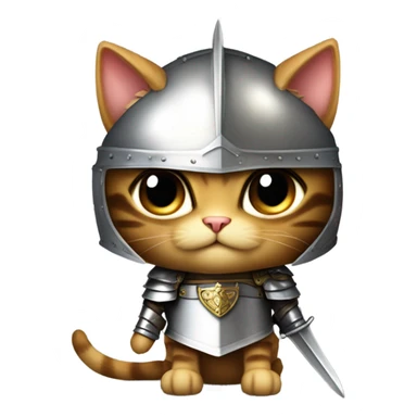 Cat in knights armor sticker