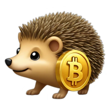 Hedgehog hold Bitcoin sticker