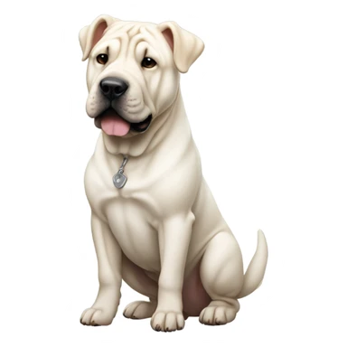 White dog full body sharpei ears and tail girl perfect side profile slim head  sticker