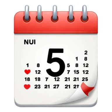 calendario de uma folha de numero 5 sticker