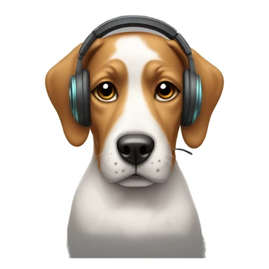 Dog with headphones sticker