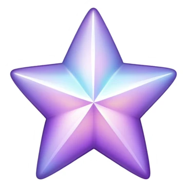 Shiny Iridescent White and pastel purple star sticker