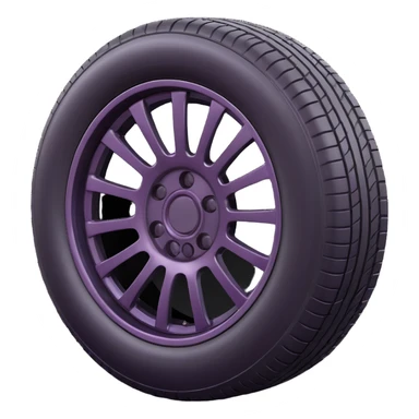 Make a tire emoji that looks exactly like the reference image, in iOS emoji style. 3D, shiny, smooth gradients, soft shadows, realistic tire texture, classic emoji look. Add a glossy effect to the rubber. sticker
