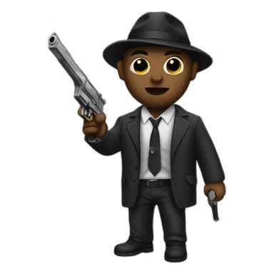 Gangster with a gun sticker