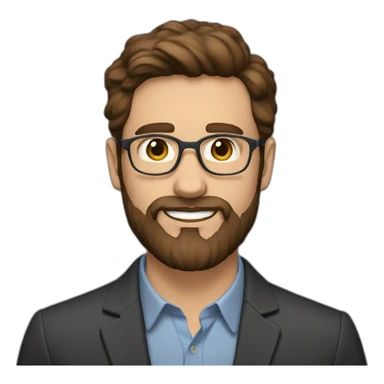 30 year old English teacher fit man bearded brown hair from Spain sticker