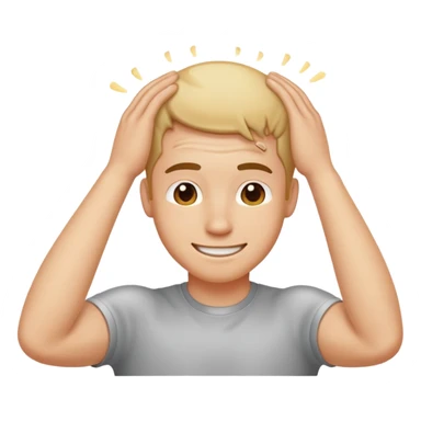 Sweaty smile scratching the back his head sticker