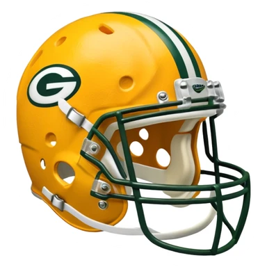 Green Bay packers helmet with a heart near it that looks like cheese inside sticker