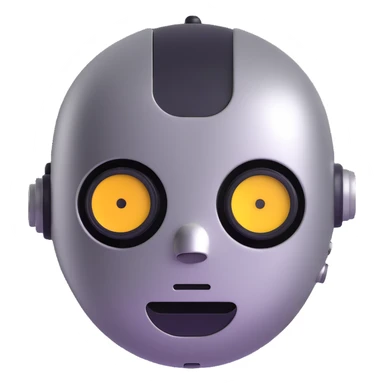 steel round robot face sticker