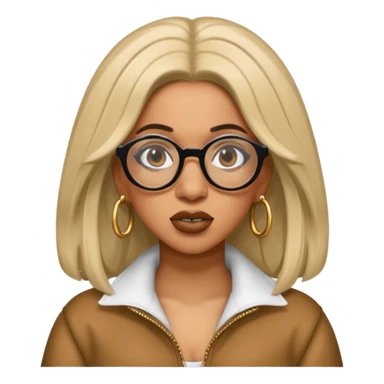 rapper Cardi B wear glasses sticker