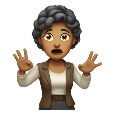 lady irritated with hand out sticker