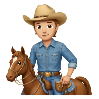 Rancher Riding A Horse And Roping Cattle sticker