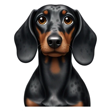 Black dachshund with grey spots sticker